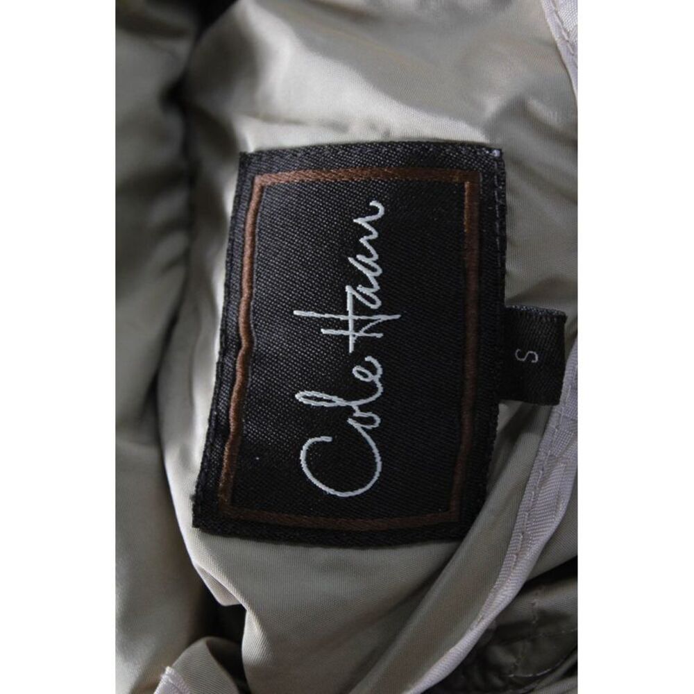 Cole Haan Womens Trench Coat Beige Collared Button Size S - Picture 4 of 5